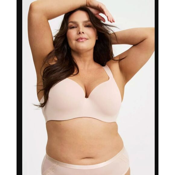 Torrid 36D Lightly Lined Smooth Flex Balconette Bra nude beige wired NWT - Picture 3 of 11